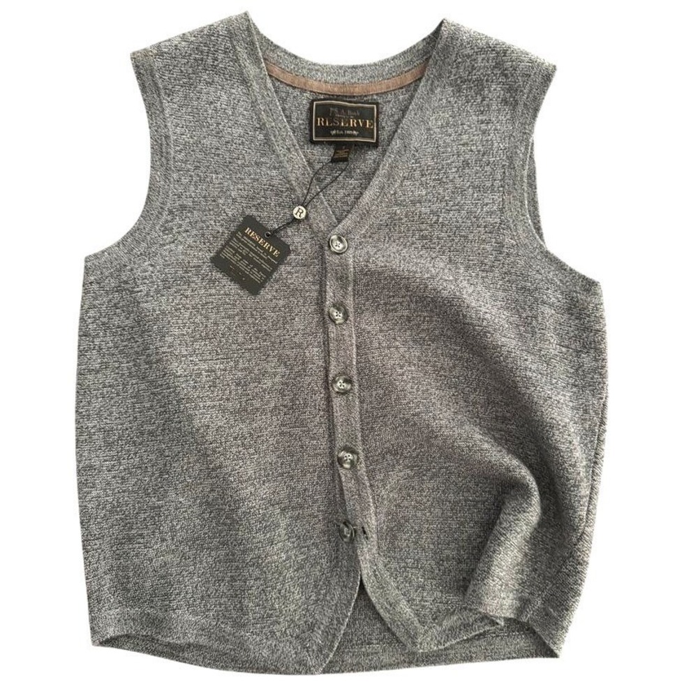 NWT Jos A. Bank Reserve Wool Blend Dark Academia Cardigan Sweater Vest Small